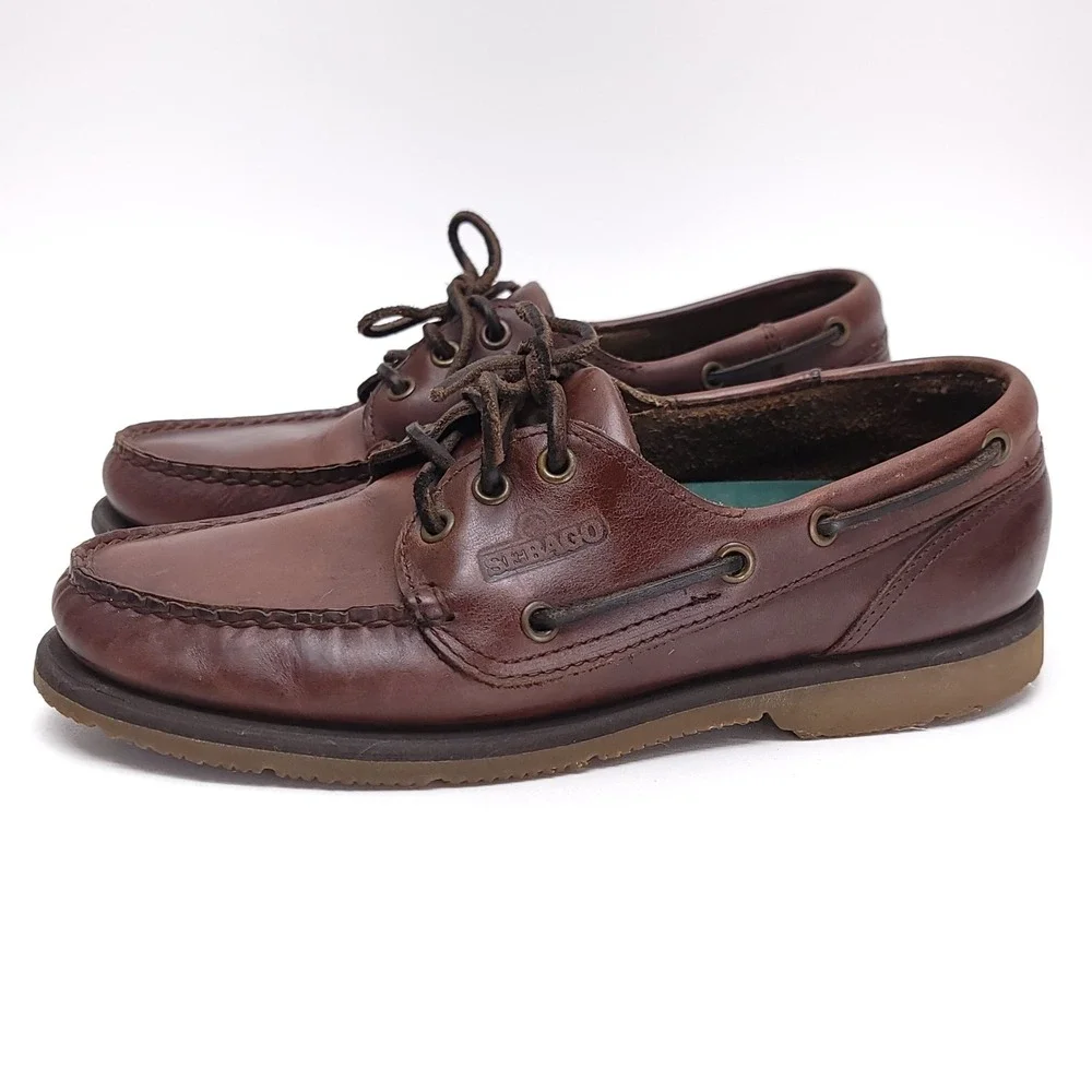 Sebago Docksides Boat Deck Shoes Mens‎ 7 M Brown Leather USA